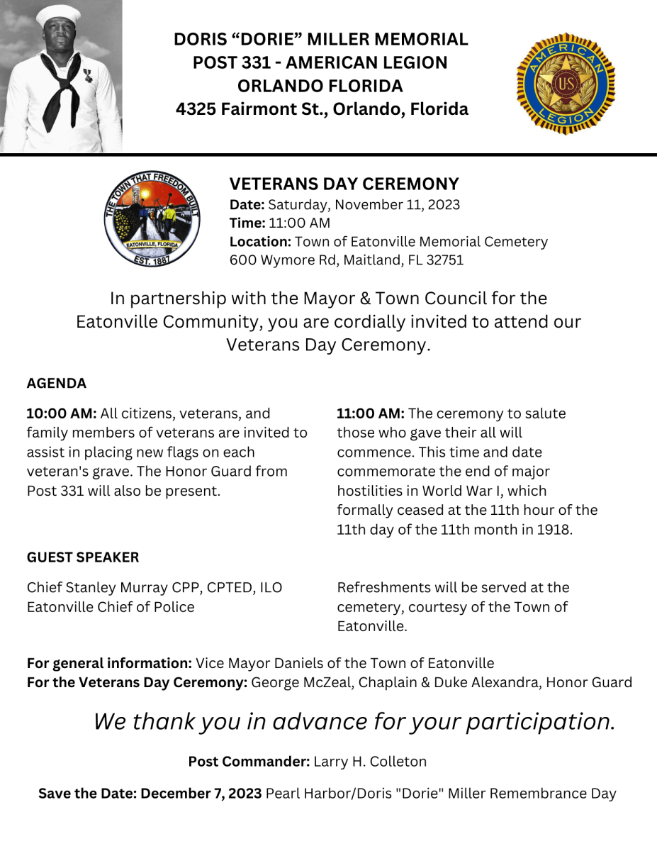  Town of Eatonville Memorial Cemetery  600 Wymore Rd, Maitland, FL 32751