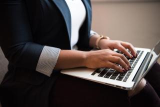 Woman typing